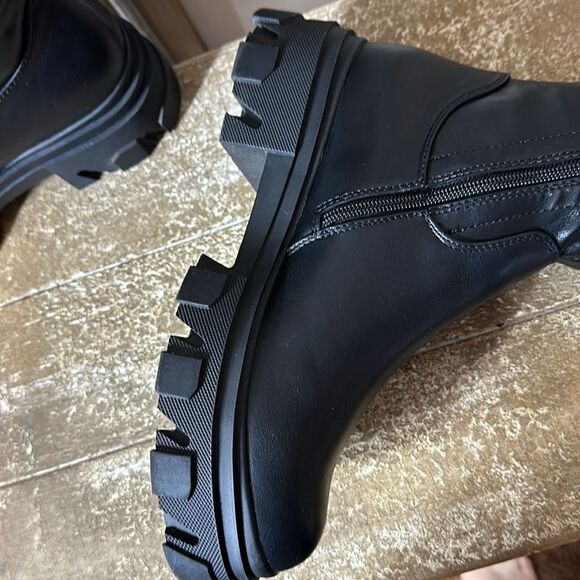 Black thigh, high combat boots size 8 1/2 new - Picture 6 of 7